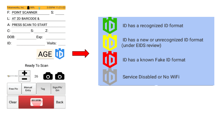 IDVisor Scan Page with EIDS shields